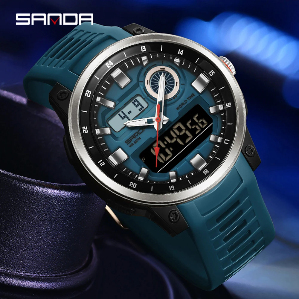 Мужские спортивные кварцевые электронные часы SANDA 2026 с двойным LED-дисплеем, водонепроницаемые, ударопрочные, в стиле милитари
Мужские спортивные кварцевые электронные часы SANDA 2026 с двойным LED-дисплеем, водонепроницаемые, ударопрочные, в стиле милитари
