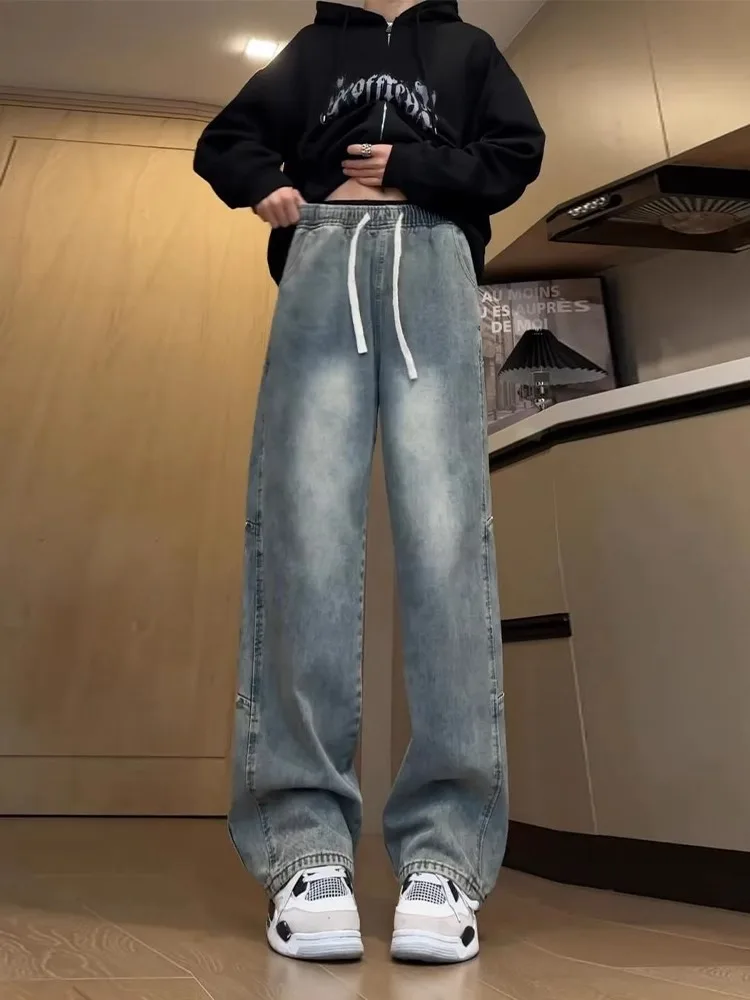 Light Blue Rivet Men's Jeans American Retro Wash Gradient Trendy Drawstring Straight Workwear Pants Standard Fit Straight Leg
Light Blue Rivet Men's Jeans American Retro Wash Gradient Trendy Drawstring Straight Workwear Pants Standard Fit Straight Leg