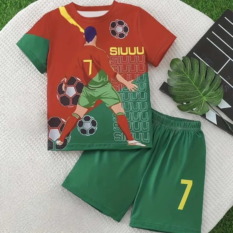 New AI #7 Ronaldo Popular Star Summer Children's Adult Football Shirt Couple T-shirt and Shorts Set Suitable for Father and Son
New AI #7 Ronaldo Popular Star Summer Children's Adult Football Shirt Couple T-shirt and Shorts Set Suitable for Father and Son