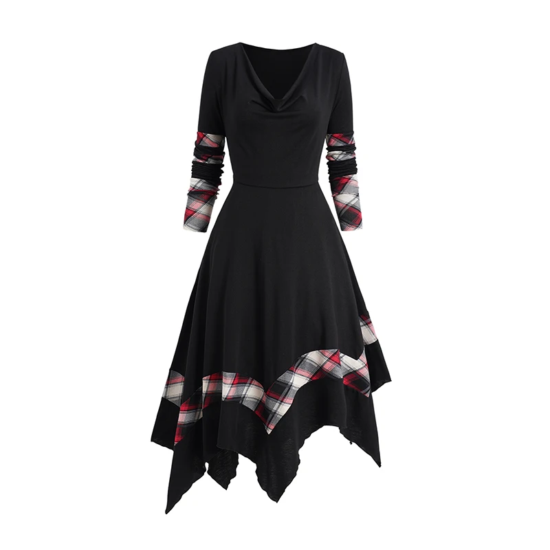 Dressfo 2024 женское рождественское платье в клетку асимметричное платье миди с воротником-хомутом длинное женское платье черные платья
Dressfo 2024 женское рождественское платье в клетку асимметричное платье миди с воротником-хомутом длинное женское платье черные платья