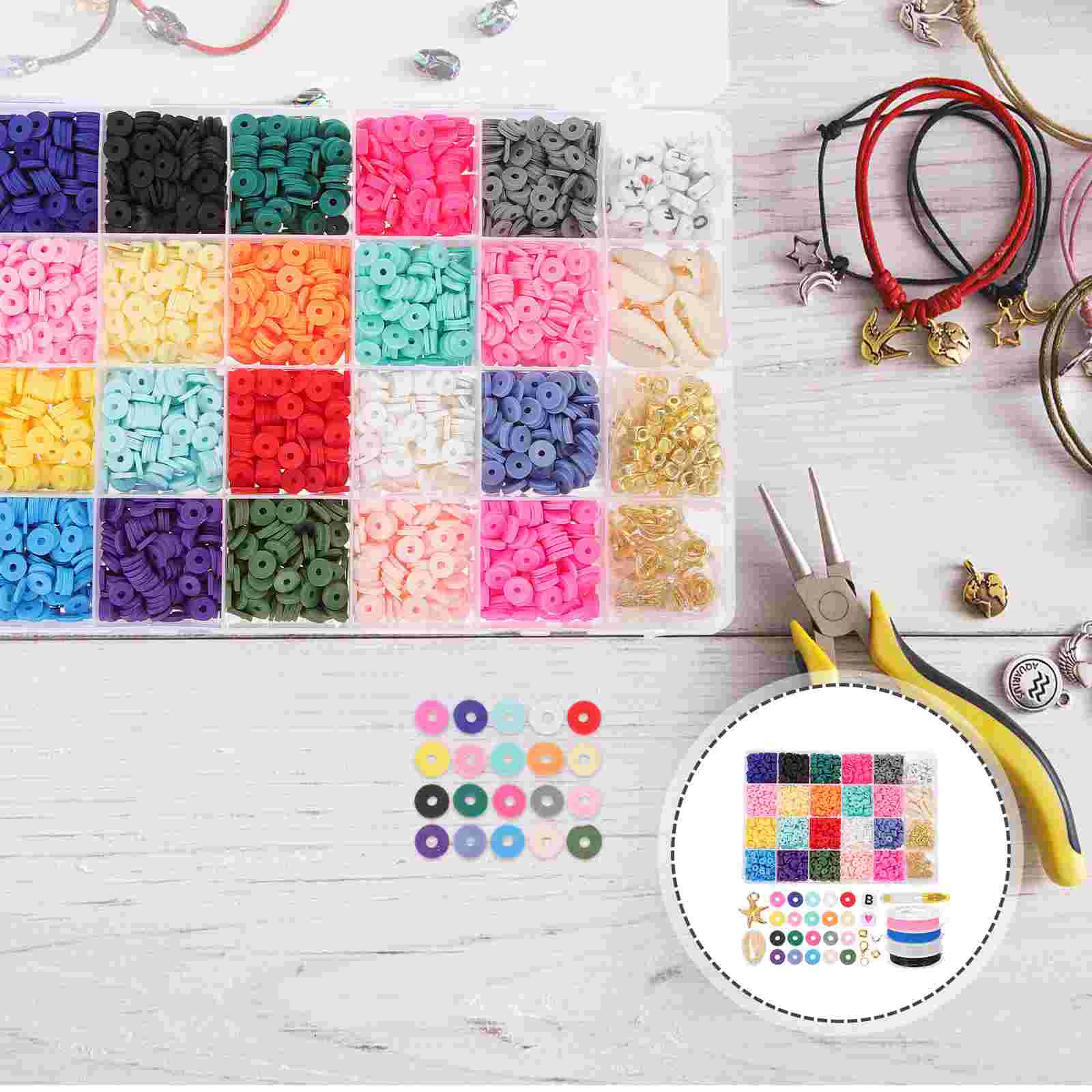 Bracelet Making Kit Polymer Clay Beads Multicolor Crafts Accessories Jewelry Supplies Bracelets Kit Bead Set
Bracelet Making Kit Polymer Clay Beads Multicolor Crafts Accessories Jewelry Supplies Bracelets Kit Bead Set