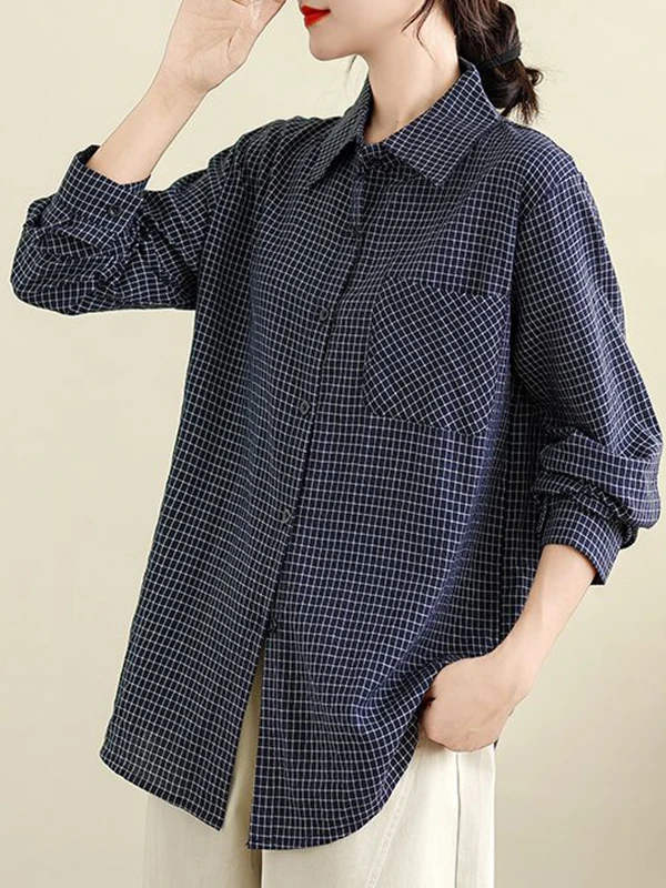 Casual Cotton Linen Shirt for Women Spring 2026 Loose Fit Long Sleeve Plaid Pattern Button up Cardigan Style Artistic Leisure...
Casual Cotton Linen Shirt for Women Spring 2026 Loose Fit Long Sleeve Plaid Pattern Button up Cardigan Style Artistic Leisure...