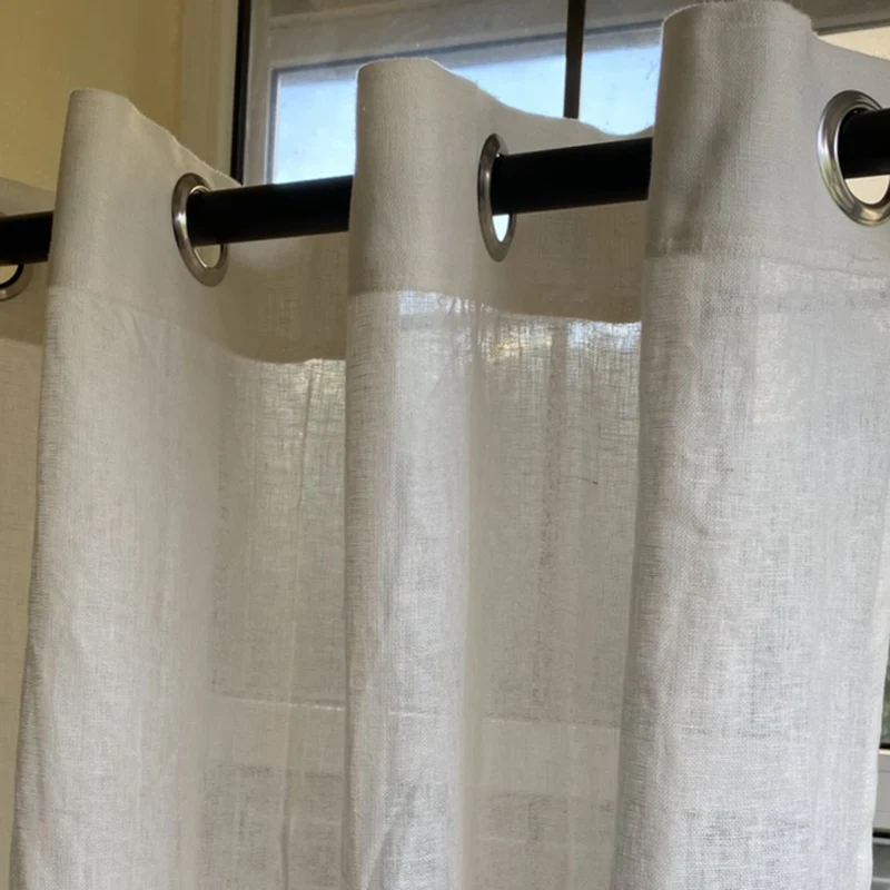 100% Linen Curtain for Living Room, Half Blackout Curtain with Anti-Rust Grommet Top, Soft White Curtain
100% Linen Curtain for Living Room, Half Blackout Curtain with Anti-Rust Grommet Top, Soft White Curtain