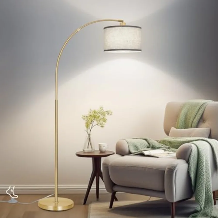 Arc Floor Lamp for Living Room, Floor Lamp with Adjustable Drum Lampshade, Modern Tall Standing Lamp with Feet Switch, Over Cou
Arc Floor Lamp for Living Room, Floor Lamp with Adjustable Drum Lampshade, Modern Tall Standing Lamp with Feet Switch, Over Cou