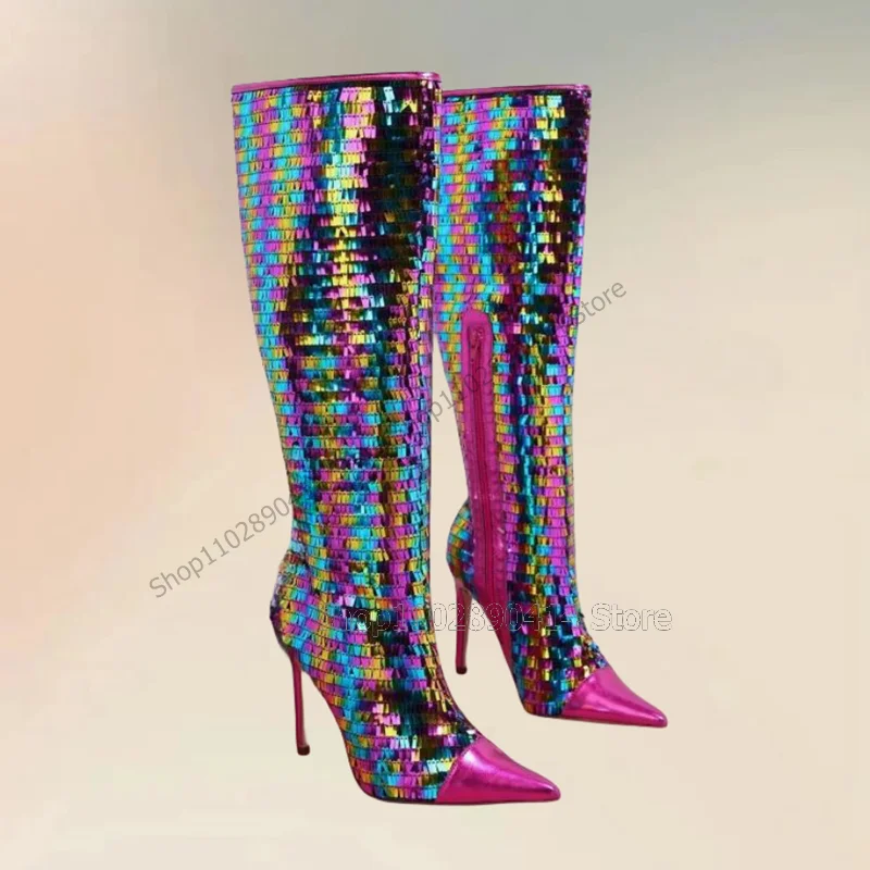 Colorful Sequins Decor Rose Red Pointed Toe Boots Side Zipper Women Shoes Thin High Heels Fashion Party 2025 Zapatos Para Mujere
Colorful Sequins Decor Rose Red Pointed Toe Boots Side Zipper Women Shoes Thin High Heels Fashion Party 2025 Zapatos Para Mujere