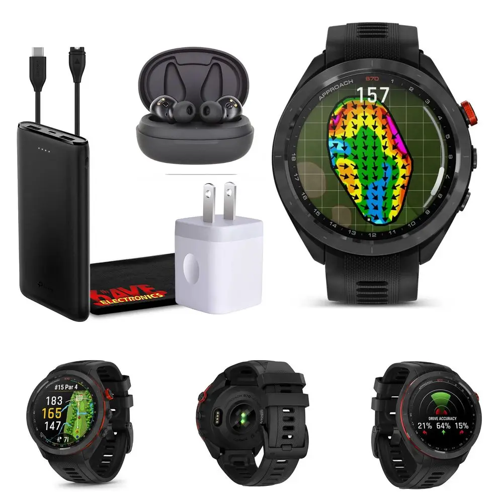 Approach S70 47MM Black Golf GPS Fitness Tracker Smartwatch for Men, Lightweight Touchscreen AMOLED Display and Preloaded Cours
Approach S70 47MM Black Golf GPS Fitness Tracker Smartwatch for Men, Lightweight Touchscreen AMOLED Display and Preloaded Cours