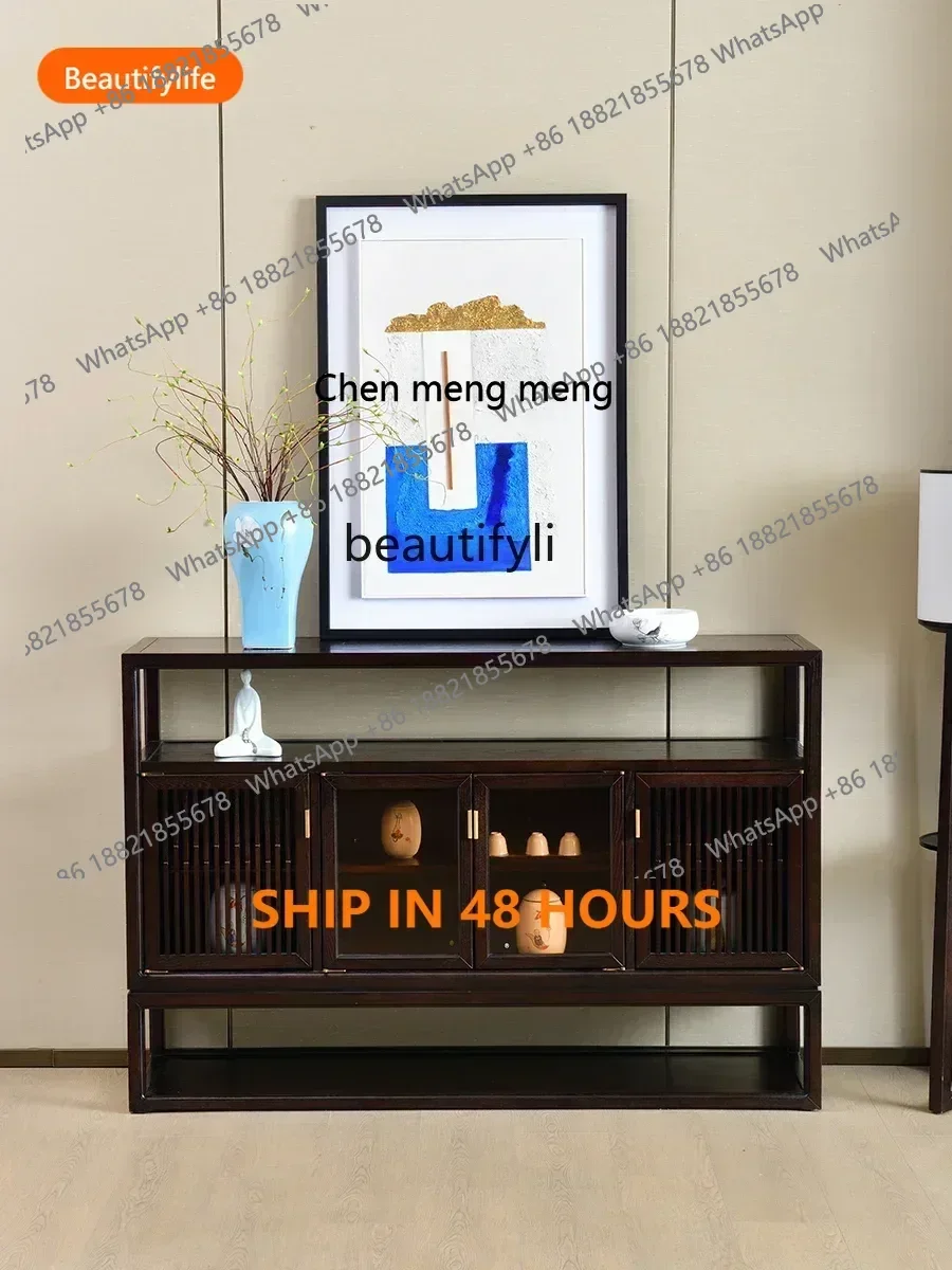 New Chinese style solid wood dining side cabinet wine cabinet modern simple glass door locker living room storage lockerHY FH
New Chinese style solid wood dining side cabinet wine cabinet modern simple glass door locker living room storage lockerHY FH