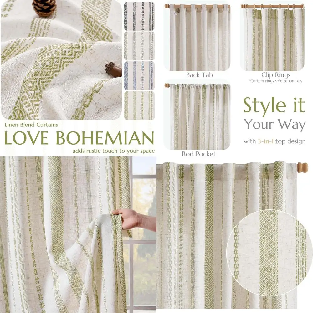 Зеленые богемные шторы из смеси льна 96, с геометрическим принтом, светофильтрация для гостиной, 2 панели
Зеленые богемные шторы из смеси льна 96, с геометрическим принтом, светофильтрация для гостиной, 2 панели