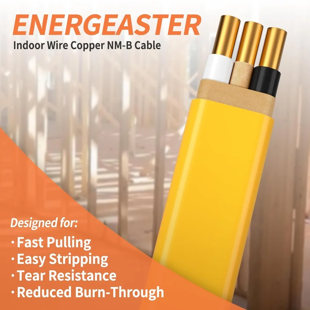 US Shipping 50ft Yellow 12/2 NMB Solid Building Wire with Ground Indoor Electrical Cable
US Shipping 50ft Yellow 12/2 NMB Solid Building Wire with Ground Indoor Electrical Cable