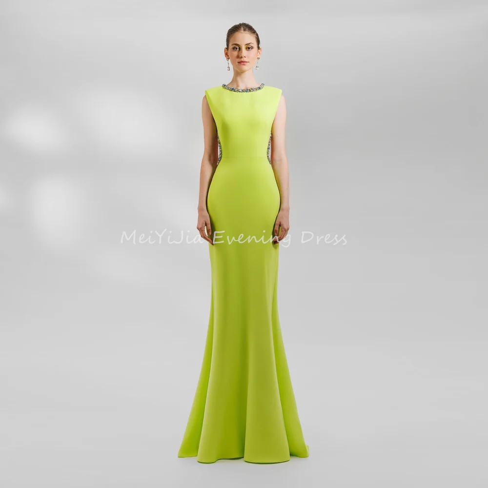 Meiyijia Crepe O-neck Sleeveless Mermaid Elegant Evening Dresses For Women 2025 With Beading Floor Length Draped Simple Gown
Meiyijia Crepe O-neck Sleeveless Mermaid Elegant Evening Dresses For Women 2025 With Beading Floor Length Draped Simple Gown