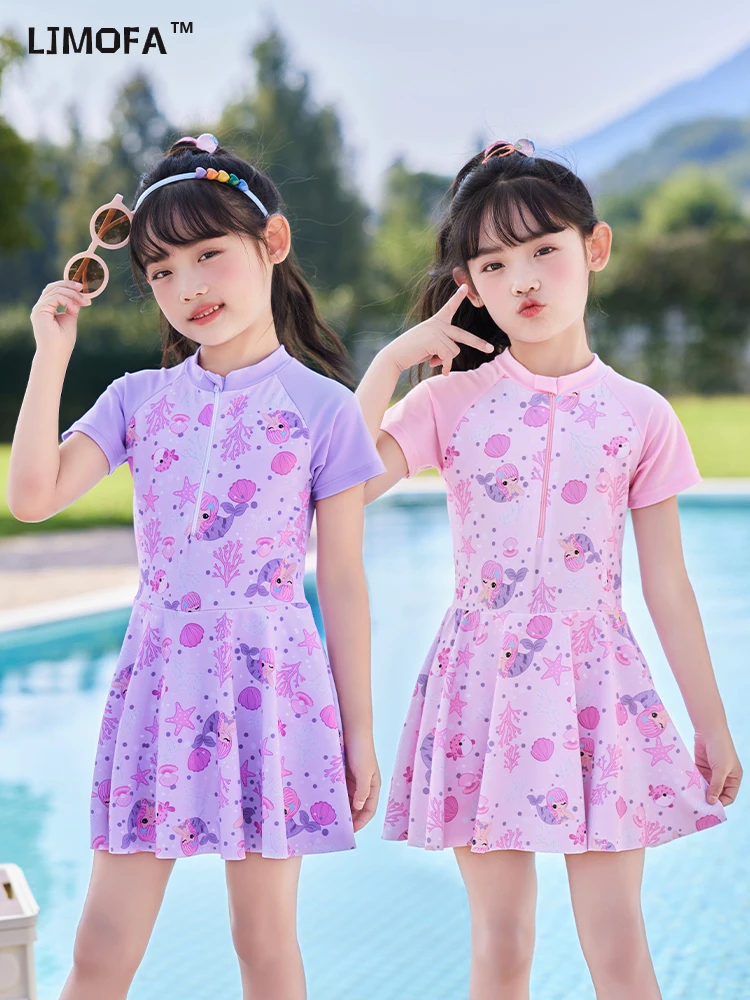 LJMOFA Girls Swimsuit One-piece Swimwear Summer Cute Floral Print Princess Short Sleeve Dress Kids Beach Clothes For Girl D463
LJMOFA Girls Swimsuit One-piece Swimwear Summer Cute Floral Print Princess Short Sleeve Dress Kids Beach Clothes For Girl D463