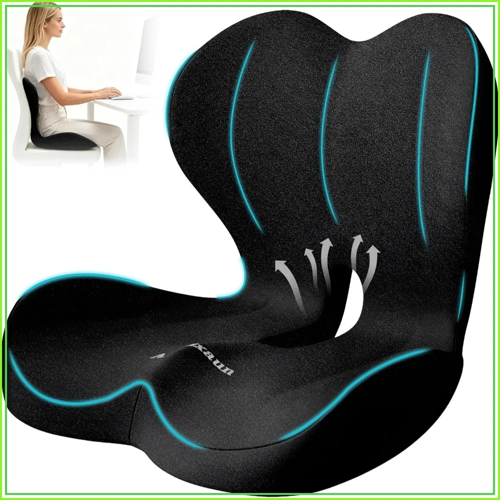 Memory Foam Lumbar Support Cushion for Office Chair, Car, Airplane - Relieve Sciatica, Hip & Coccyx Pain
Memory Foam Lumbar Support Cushion for Office Chair, Car, Airplane - Relieve Sciatica, Hip & Coccyx Pain
