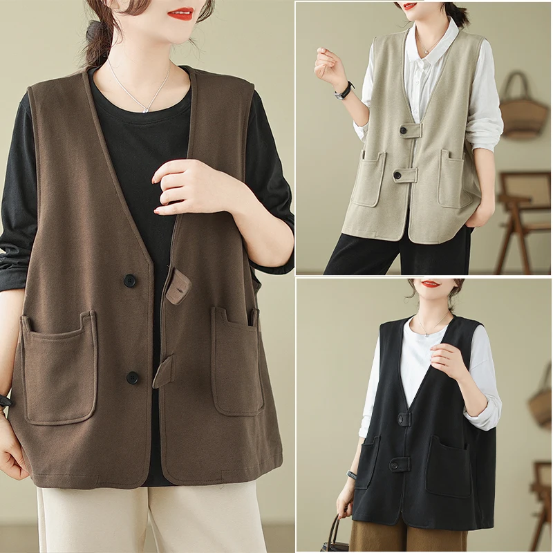 Модный женский жилет с V-образным вырезом, однотонный, новинка 2026 года, для повседневной носки, стандартной длины, на одной пуговице
Модный женский жилет с V-образным вырезом, однотонный, новинка 2026 года, для повседневной носки, стандартной длины, на одной пуговице