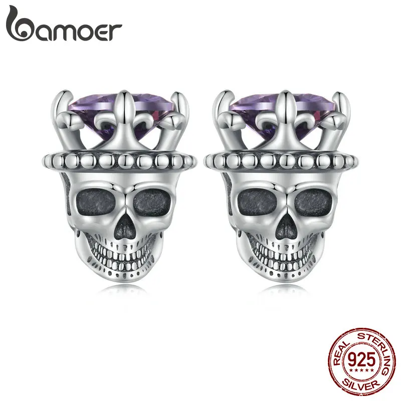 Bamoer 925 Sterling Silver Retro King of Skull Stud Earrings Skeleton Earrings for Women Halloween Fine Jewelry BSE892
Bamoer 925 Sterling Silver Retro King of Skull Stud Earrings Skeleton Earrings for Women Halloween Fine Jewelry BSE892
