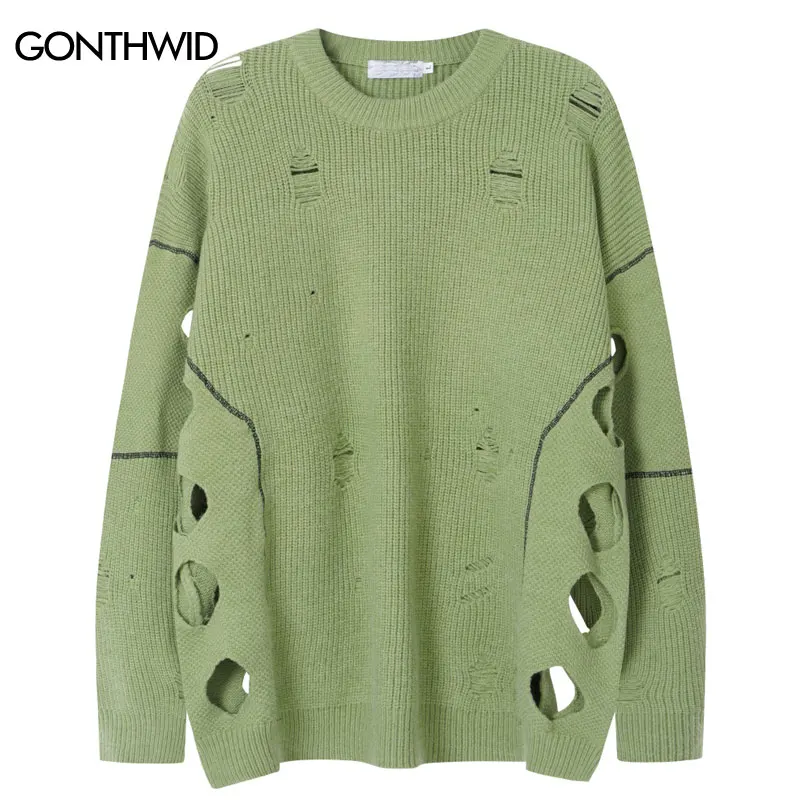 Vintage Sweater Y2K Grunge Distressed Open Knit Jumper Streetwear Hip Hop Ripped Holes Knitted Sweaters Harajuku Casual Pullover
Vintage Sweater Y2K Grunge Distressed Open Knit Jumper Streetwear Hip Hop Ripped Holes Knitted Sweaters Harajuku Casual Pullover