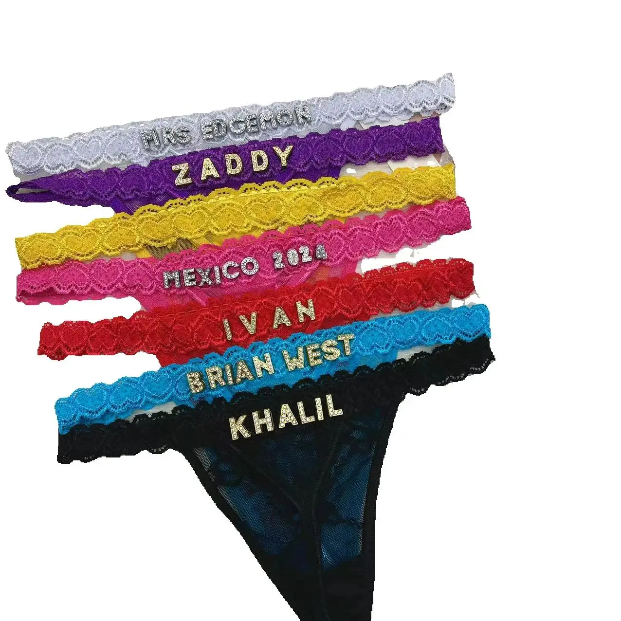Custom Thong Panties with Name DIY Rhinestone Letter Thongs Sexy Customized Underwear G-String Personalized Bikini Jewelry Gift
Custom Thong Panties with Name DIY Rhinestone Letter Thongs Sexy Customized Underwear G-String Personalized Bikini Jewelry Gift