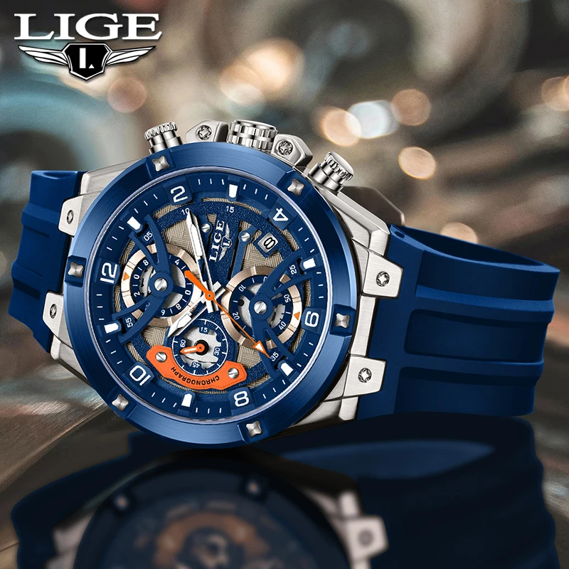 LIGE Disign 2025 Роскошные часы Мужские модные спортивные кварцевые наручные часы 30 м Водонепроницаемые светящиеся хронографы Мужские часы Reloj Hombre 
LIGE Disign 2025 Роскошные часы Мужские модные спортивные кварцевые наручные часы 30 м Водонепроницаемые светящиеся хронографы Мужские часы Reloj Hombre