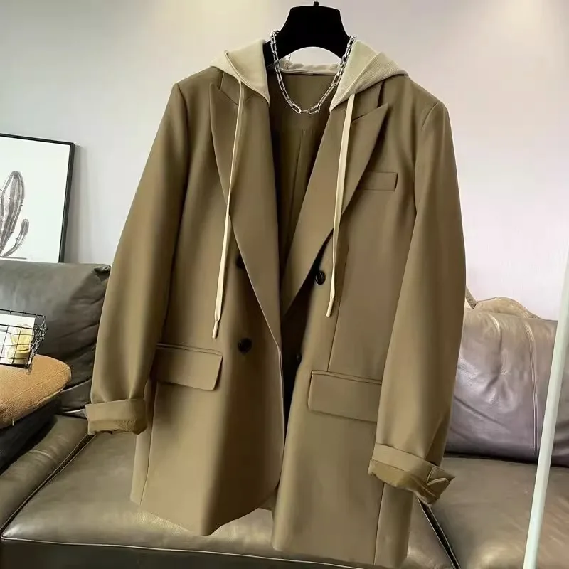 plus Size Women's Fashionable Hooded Suit Jacket Conceal Meat Slimming High Waist Korean Style Long Sleeve Casual Outerwear
plus Size Women's Fashionable Hooded Suit Jacket Conceal Meat Slimming High Waist Korean Style Long Sleeve Casual Outerwear