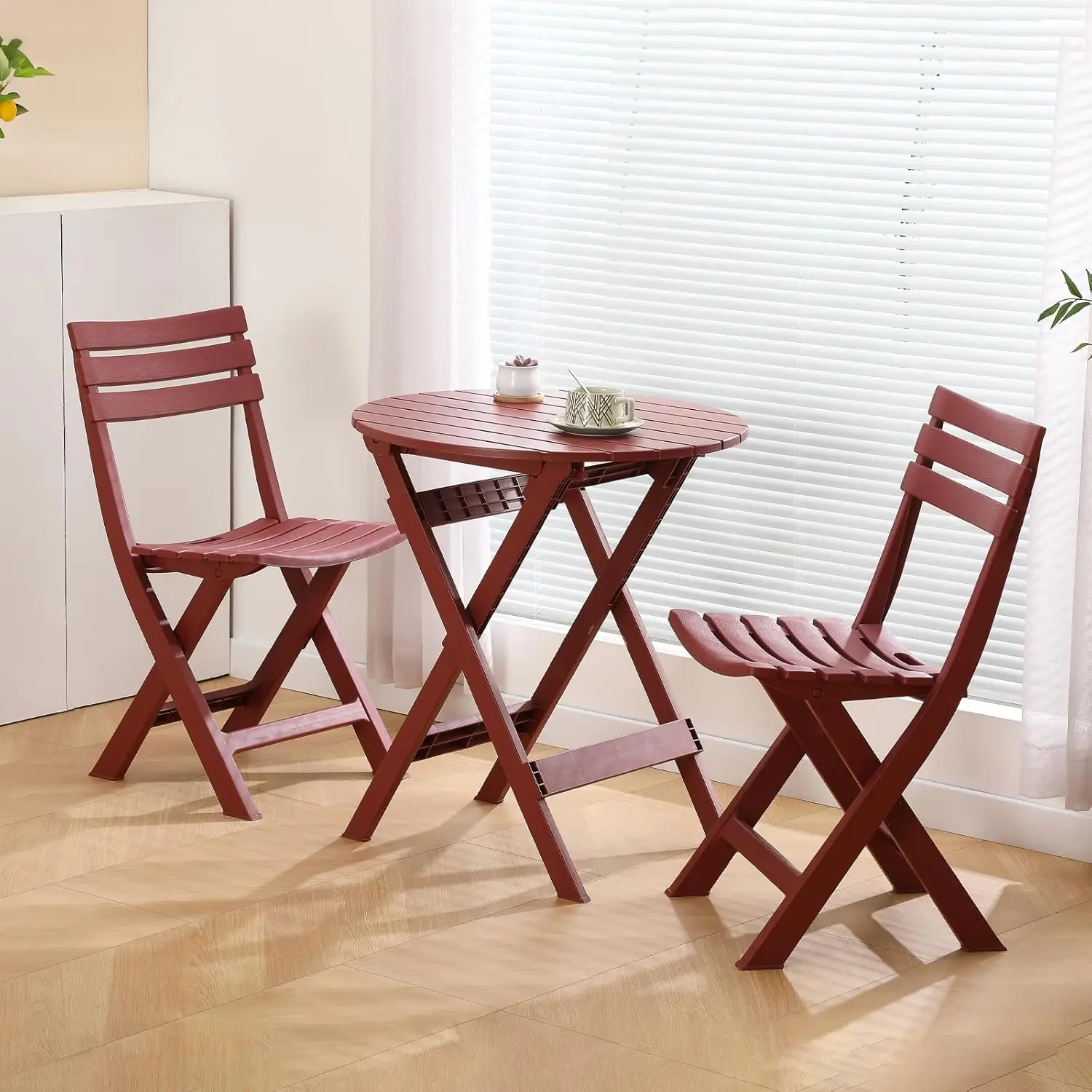 Folding Bistro Set Foldable Outdoor Cafe Table and Chairs for 2 Small Furniture 3-Piece Porch
Folding Bistro Set Foldable Outdoor Cafe Table and Chairs for 2 Small Furniture 3-Piece Porch