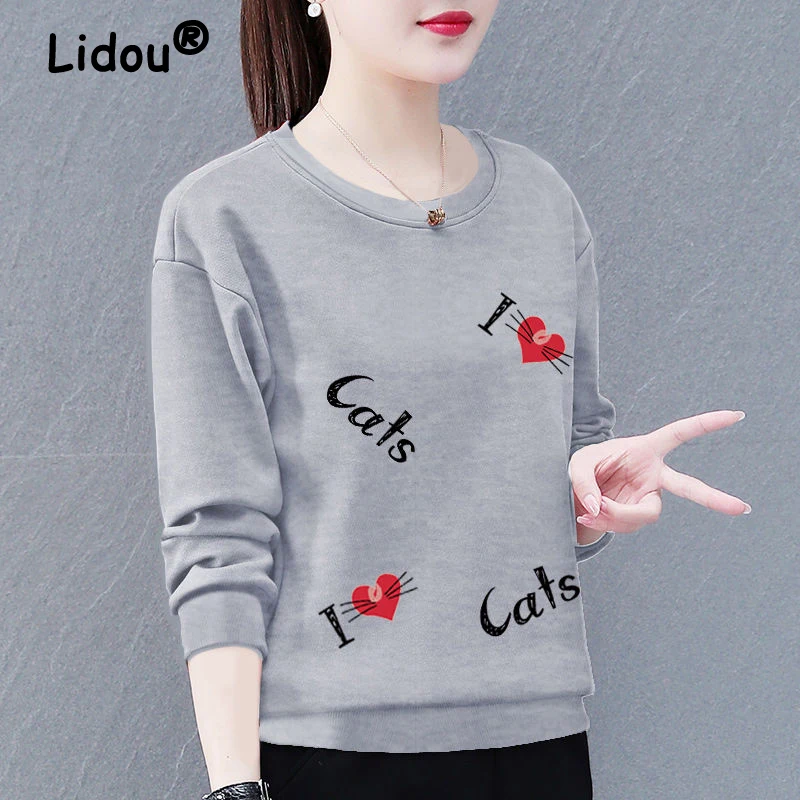 Women Trendy Letter Print Casual All Match Sweatshirt Spring Autumn Round Neck Long Sleeve Loose Cotton Tops Sudaderas Y2k Mujer
Women Trendy Letter Print Casual All Match Sweatshirt Spring Autumn Round Neck Long Sleeve Loose Cotton Tops Sudaderas Y2k Mujer