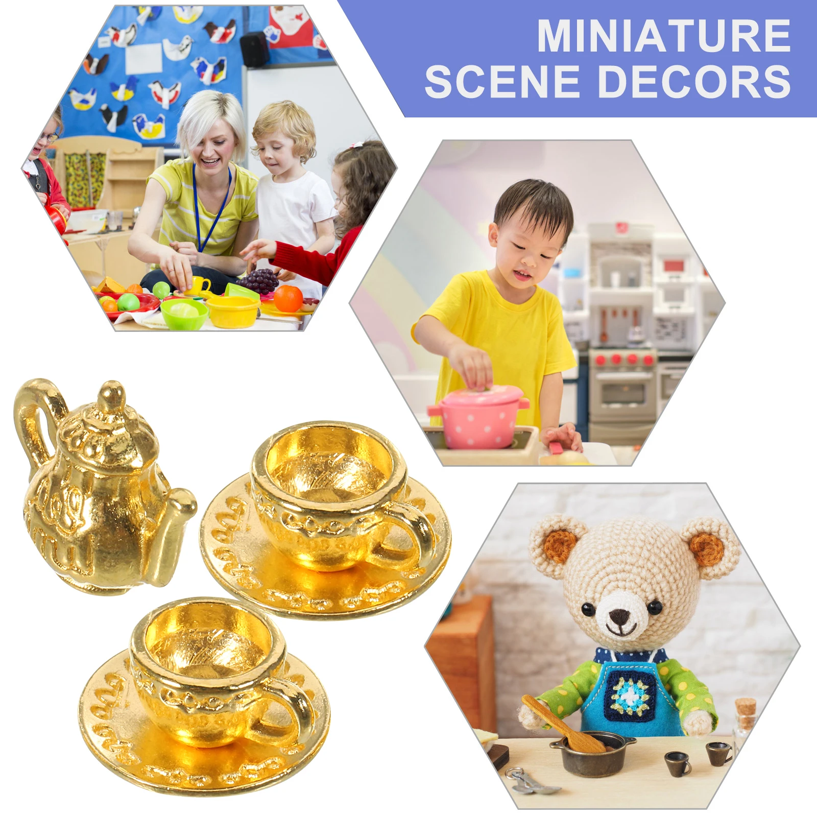 1Set Miniature Tea Pot Set Exquisite Compact Design Zinc Alloy Safe Durable Decorative Mini Teaware for Dollhouse Layout
1Set Miniature Tea Pot Set Exquisite Compact Design Zinc Alloy Safe Durable Decorative Mini Teaware for Dollhouse Layout