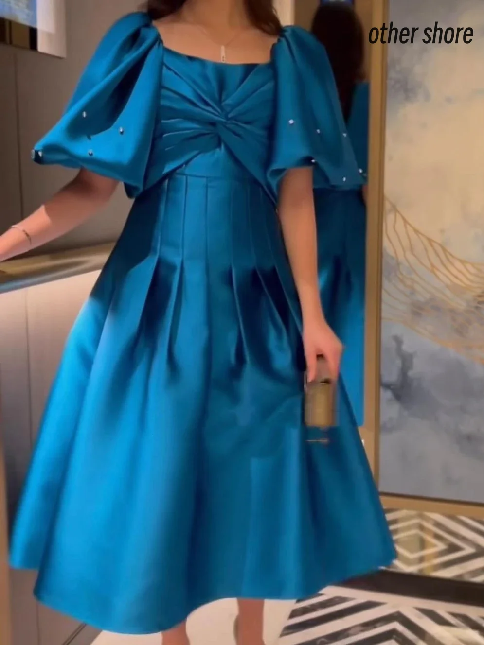Other Shore Elegant Vintage Sweet Blue Pearls Ruffle Square Collar Customize Formal Occasion Prom Dress Evening Party Gowns
Other Shore Elegant Vintage Sweet Blue Pearls Ruffle Square Collar Customize Formal Occasion Prom Dress Evening Party Gowns