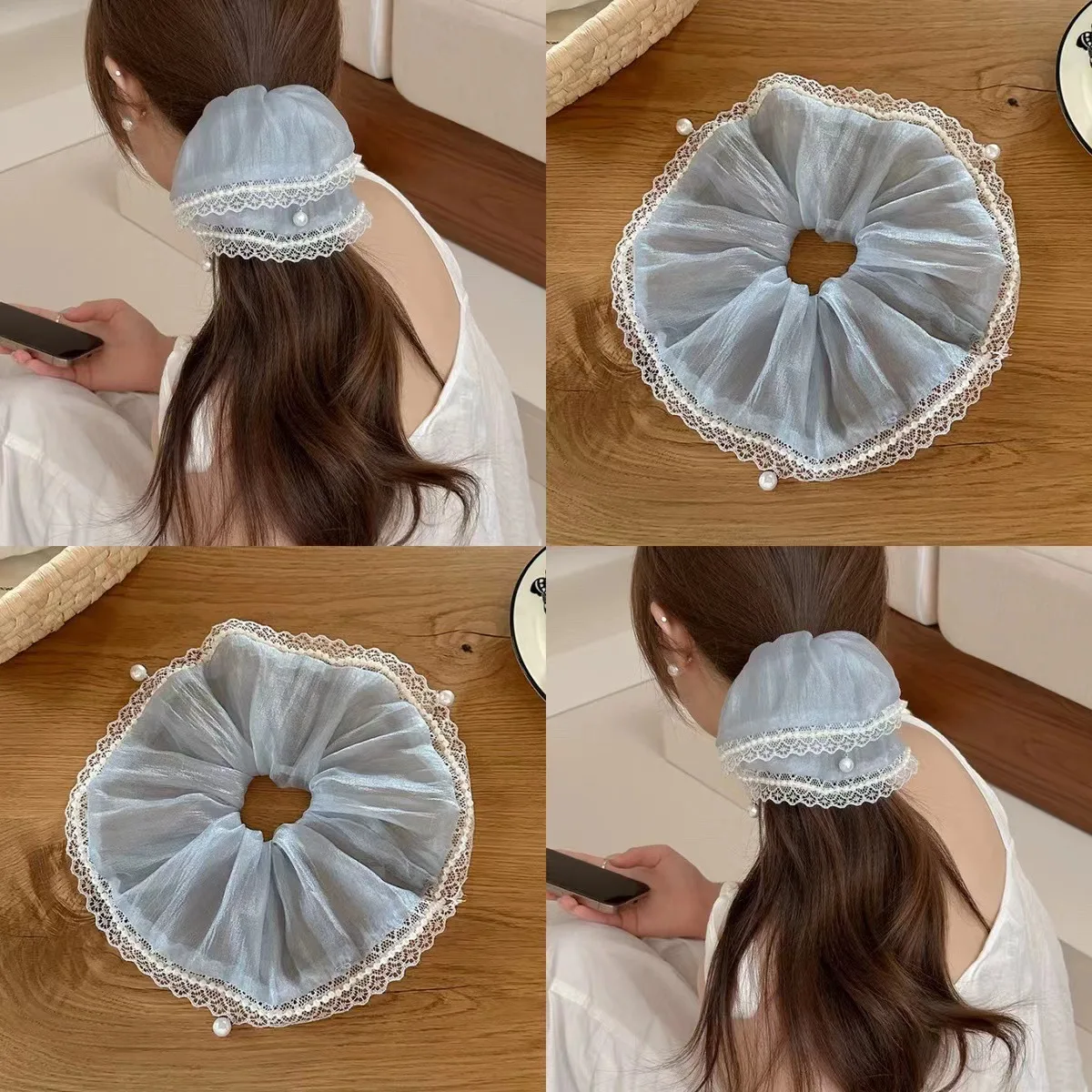 Lace pearl lace large intestine hair band femininity versatile hair band ponytail headrope hair accessories
Lace pearl lace large intestine hair band femininity versatile hair band ponytail headrope hair accessories