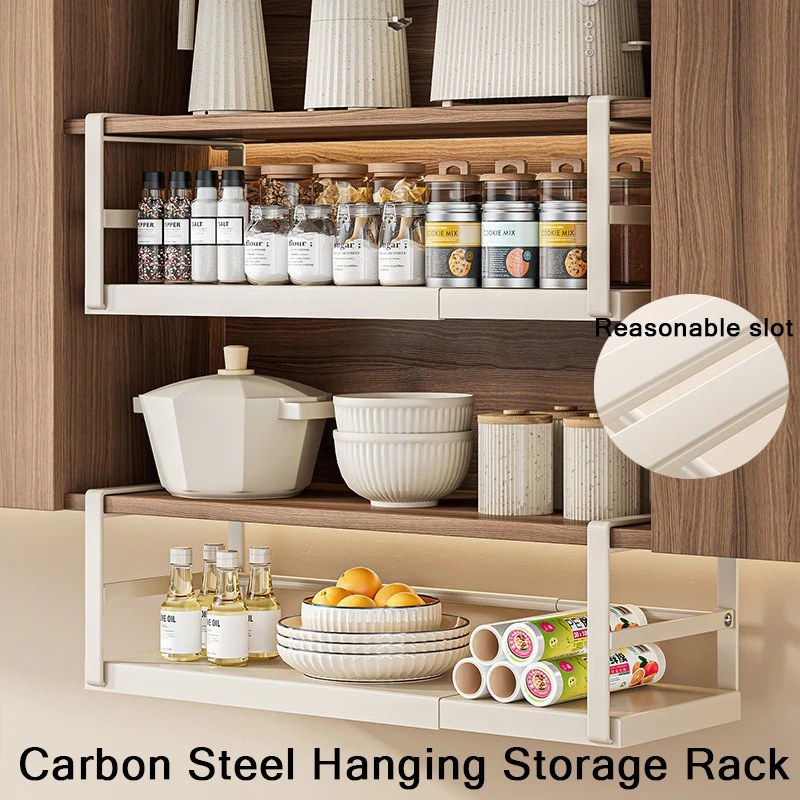Carbon Steel Hanging Storage Rack - Expandable Kitchen Organizer with Multi-Functional Shelves Space-Saving Under-Cabinet Design
Carbon Steel Hanging Storage Rack - Expandable Kitchen Organizer with Multi-Functional Shelves Space-Saving Under-Cabinet Design