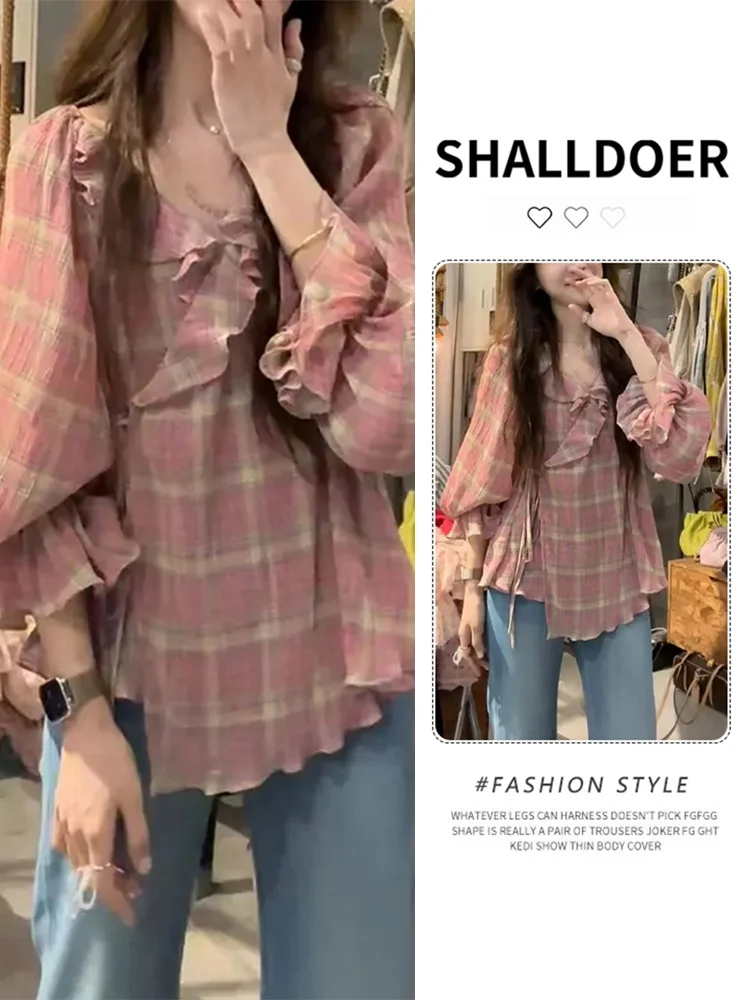 Korean Style Slimming Versatile Lazy Toothpick Pleat Lantern Sleeve Shirt Long Sleeve V-Neck Daily Wear Casual Loose Fit Shirt
Korean Style Slimming Versatile Lazy Toothpick Pleat Lantern Sleeve Shirt Long Sleeve V-Neck Daily Wear Casual Loose Fit Shirt