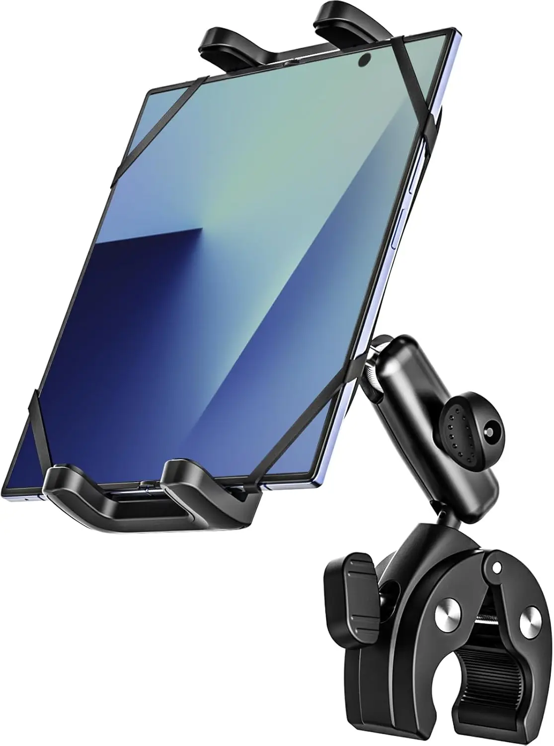 Sturdy Metal Motorcycle Tablet Holder with Security Silicone Strap, Fits 4-13 Inch Devices for Bicycle Handlebar Mounting
Sturdy Metal Motorcycle Tablet Holder with Security Silicone Strap, Fits 4-13 Inch Devices for Bicycle Handlebar Mounting
