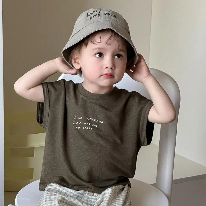 2025 Summer New Baby Short Sleeve T Shirts Letter Print Infant Boy Girl Cotton Casual Tee Simple Versatile Tops Toddler Clothes
2025 Summer New Baby Short Sleeve T Shirts Letter Print Infant Boy Girl Cotton Casual Tee Simple Versatile Tops Toddler Clothes