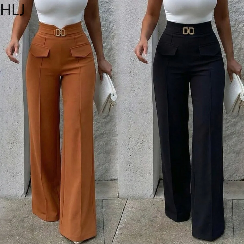 HLJ Casual Solid Color Wide-leg Pants for Woman Metal Buckle Patchwork Hanging Straight Leg Pants Female Streetwear Bottoms New
HLJ Casual Solid Color Wide-leg Pants for Woman Metal Buckle Patchwork Hanging Straight Leg Pants Female Streetwear Bottoms New