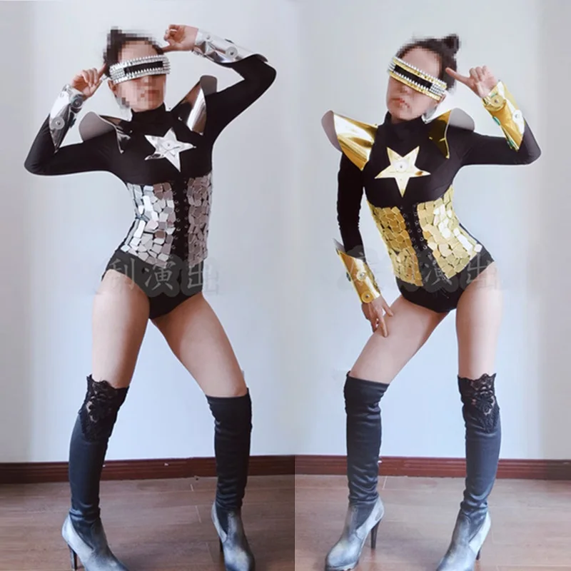 Gold Silver Mirror Stage Costume Women Futuristic Performance Outfit Long Sleeve Bodysuit Drag Queen Outfit Party Clubwear 3581
Gold Silver Mirror Stage Costume Women Futuristic Performance Outfit Long Sleeve Bodysuit Drag Queen Outfit Party Clubwear 3581