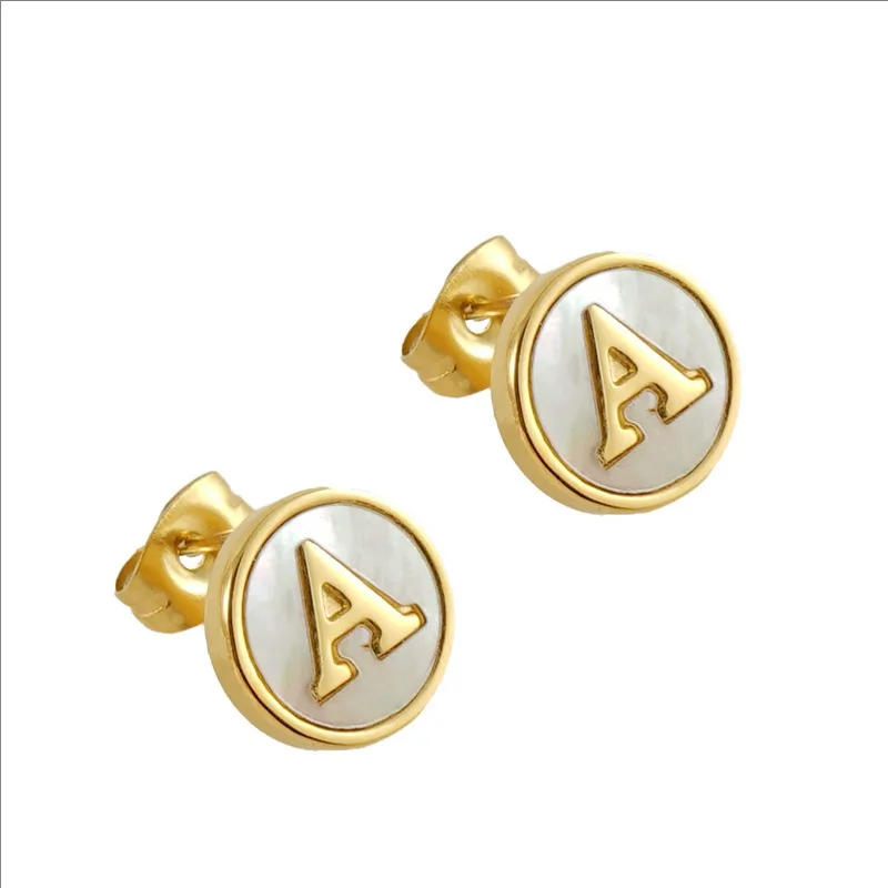 Personalized A-Z Initial Earrings 26 Golden Letters Earrings In Stainless Steel Round Mother Of Pearl Name Jewelry Gift For Mom
Personalized A-Z Initial Earrings 26 Golden Letters Earrings In Stainless Steel Round Mother Of Pearl Name Jewelry Gift For Mom