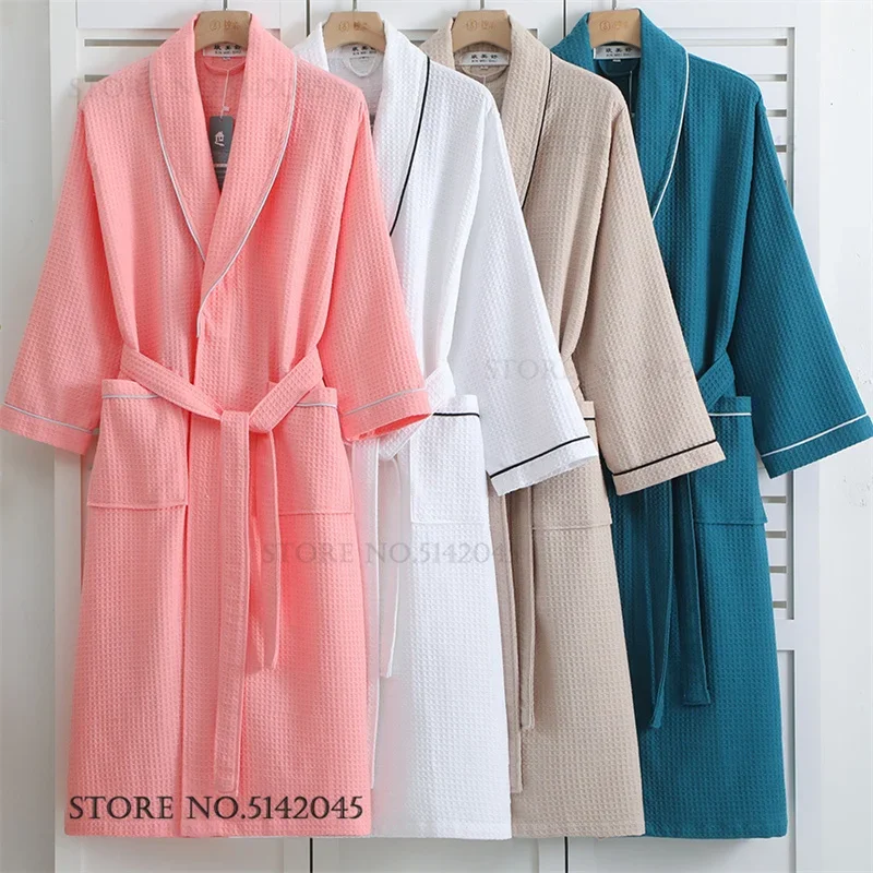 Solid Color Nightgown Autumn Loose Sleepwear Negligee Elegant Cotton Waffle Kimono Bathrobe for Women Home Dress Loungewear
Solid Color Nightgown Autumn Loose Sleepwear Negligee Elegant Cotton Waffle Kimono Bathrobe for Women Home Dress Loungewear