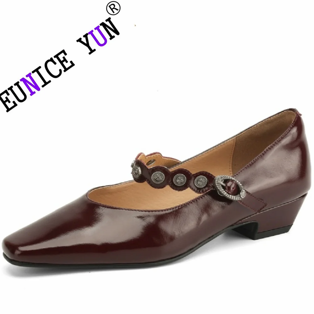 【EUNICE YUN】Women Handmade Mid Heeled Mary Jane Shoes Retro Style Elegant Buckle Square Toe Real Leather Footwear 34-40
【EUNICE YUN】Women Handmade Mid Heeled Mary Jane Shoes Retro Style Elegant Buckle Square Toe Real Leather Footwear 34-40
