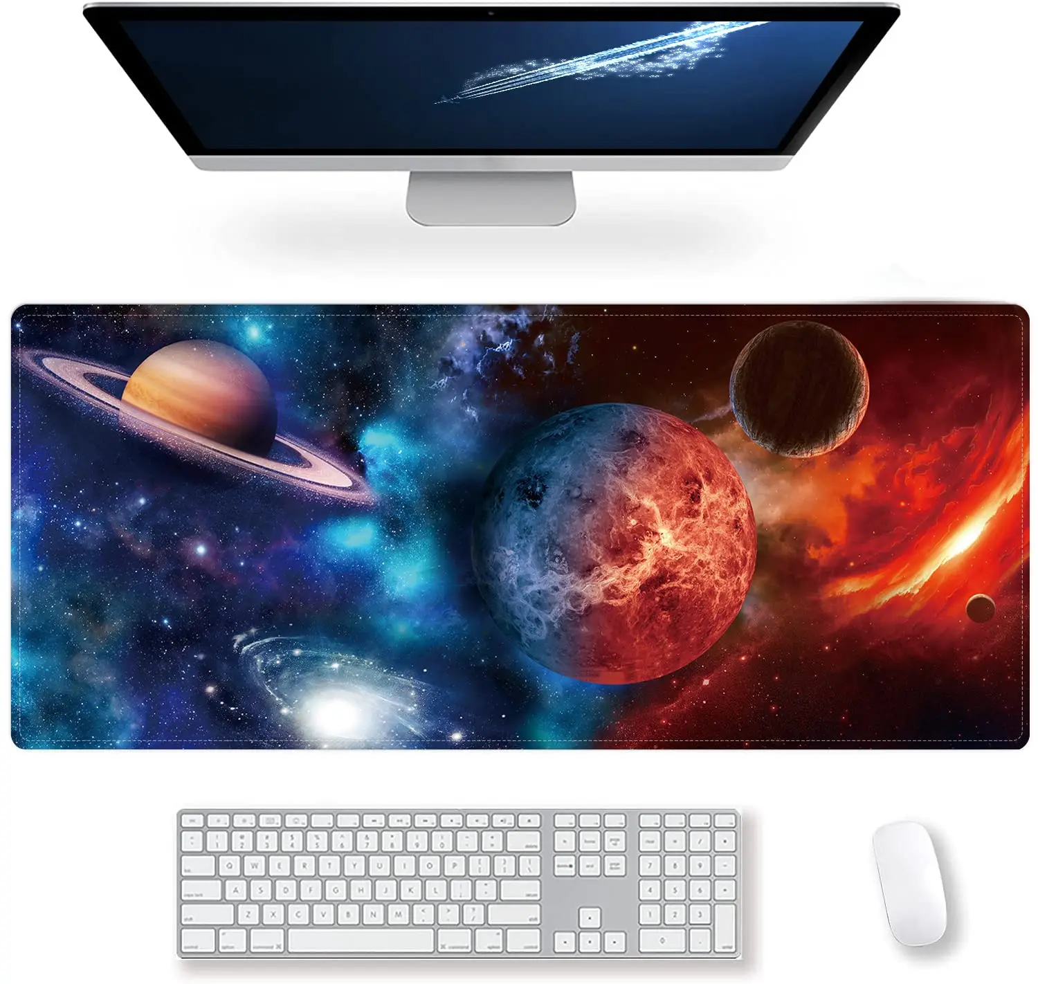 Large Gaming Mouse Pad Cool Cosmic Planet Keyboard Mouse Mat Desk Pad with Non Slip Rubber Base Stitched Edges Office Decor
Large Gaming Mouse Pad Cool Cosmic Planet Keyboard Mouse Mat Desk Pad with Non Slip Rubber Base Stitched Edges Office Decor