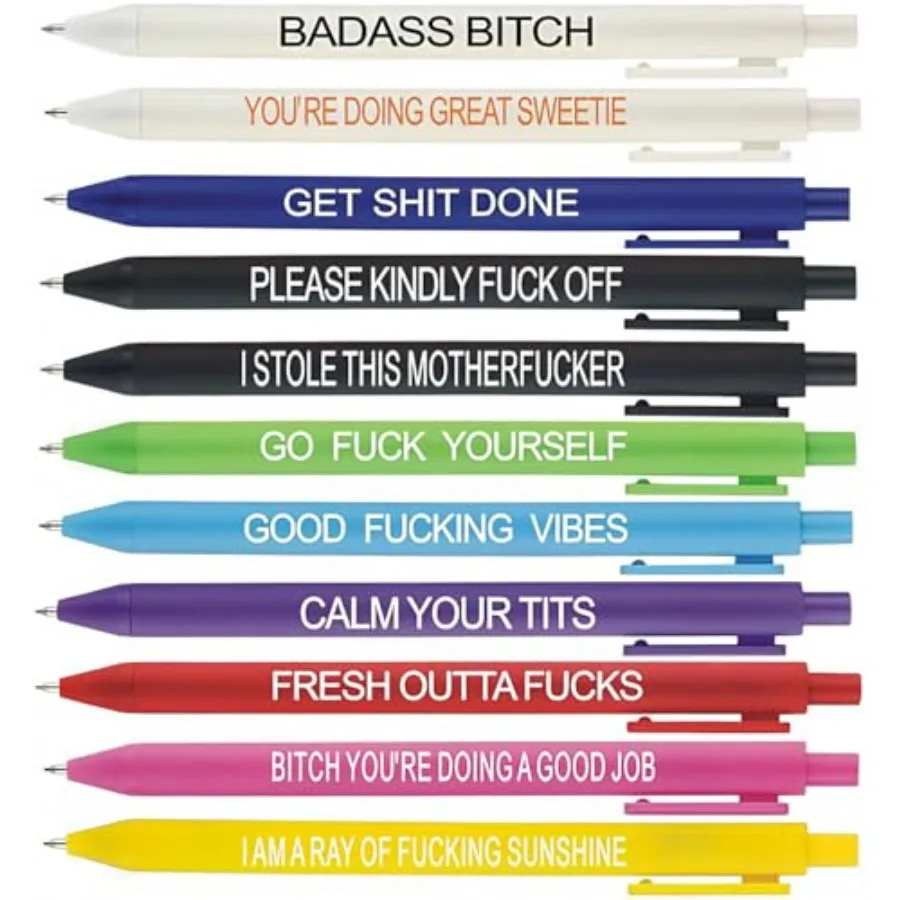 11Pcs Funny Adult Ballpoint Pen Set, Premium Days of The Week Swear Cuss Word Pens for Office Gifts, Novelty Pens for Corworker
11Pcs Funny Adult Ballpoint Pen Set, Premium Days of The Week Swear Cuss Word Pens for Office Gifts, Novelty Pens for Corworker