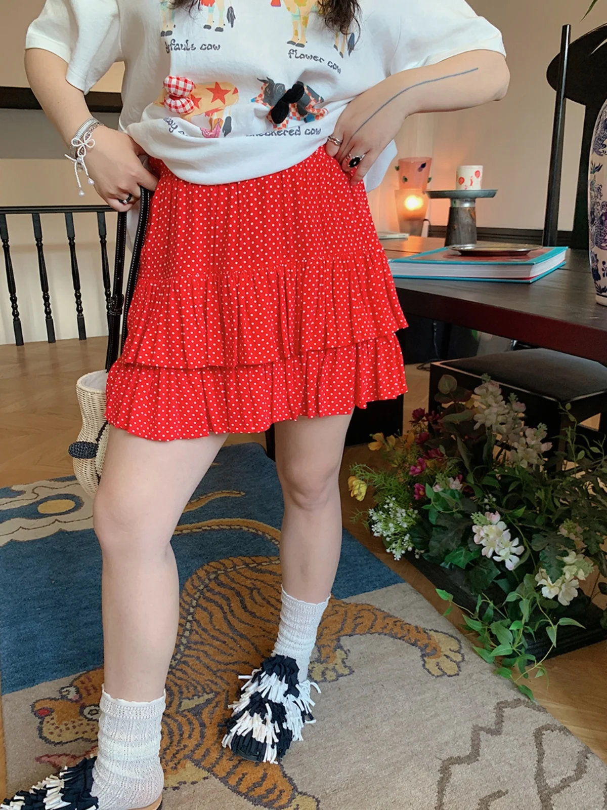 Dazi Polka Dot ter Ne ort Sve Women's Skirt Pleated High Waist Length Summer New plus Size Faion Skirts
Dazi Polka Dot ter Ne ort Sve Women's Skirt Pleated High Waist Length Summer New plus Size Faion Skirts