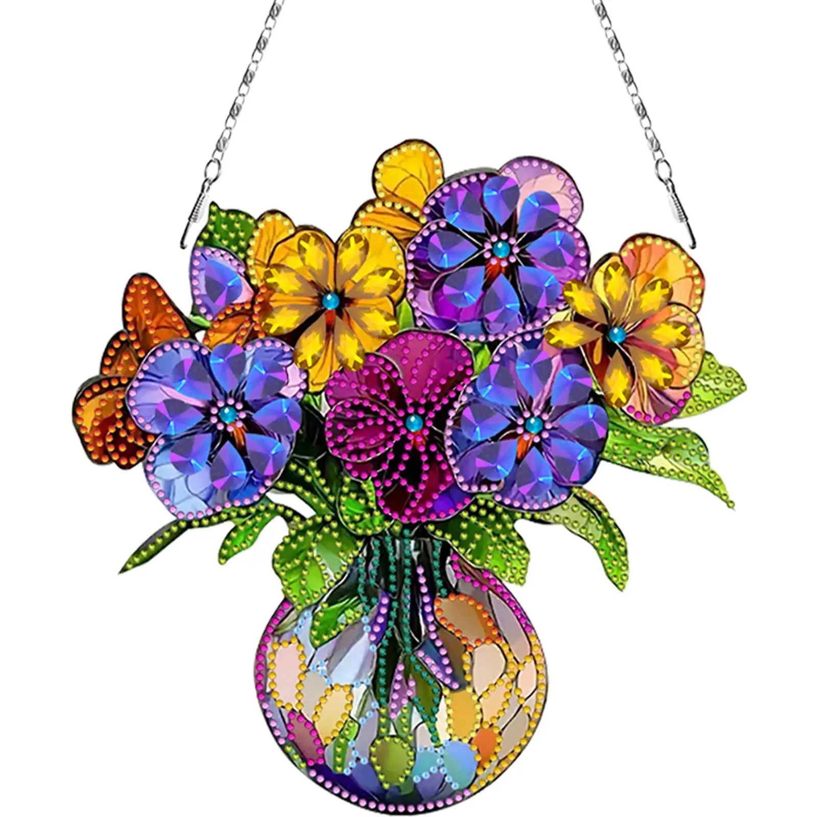 2D Flat DIY Diamond Art Pendant Window Hanging Art for Home Wall Decor (Vase 1)
2D Flat DIY Diamond Art Pendant Window Hanging Art for Home Wall Decor (Vase 1)