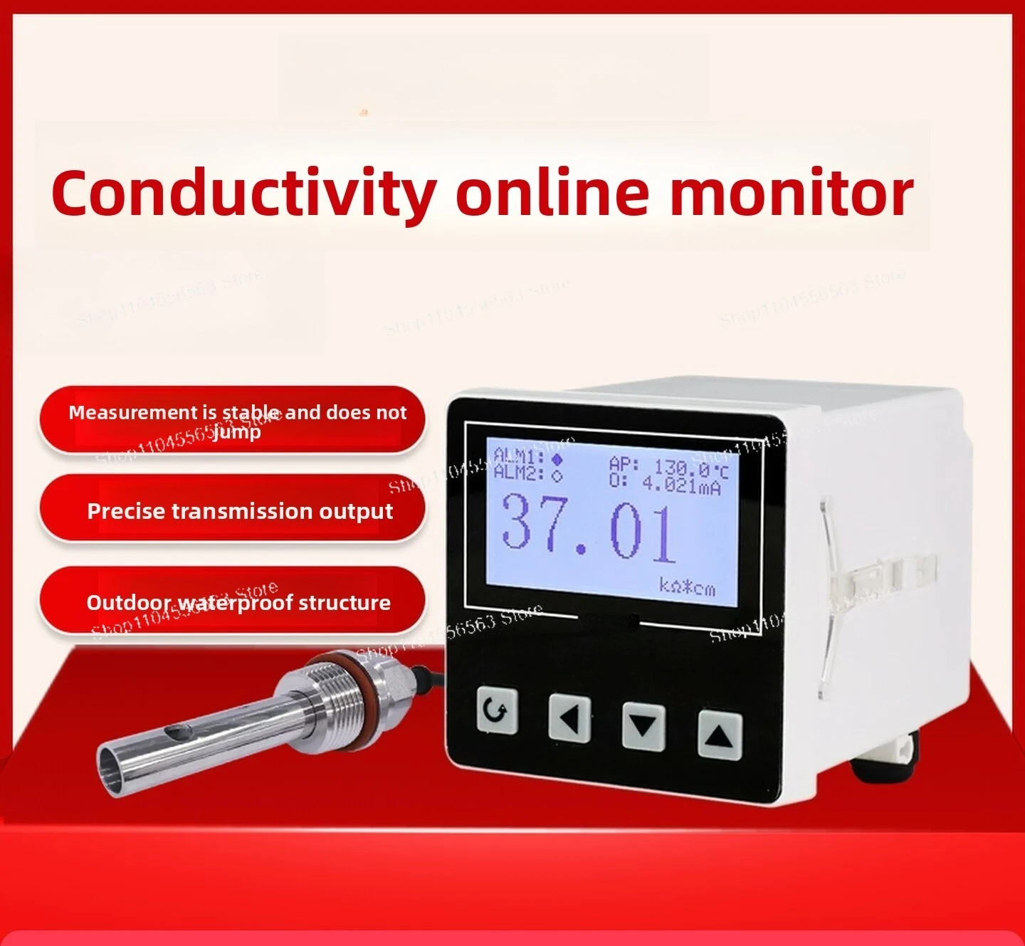 Conductivity Meter Industrial Online Inspection Measurement Wastewater Quality Electrode Laboratory Test Sensor EC10
Conductivity Meter Industrial Online Inspection Measurement Wastewater Quality Electrode Laboratory Test Sensor EC10
