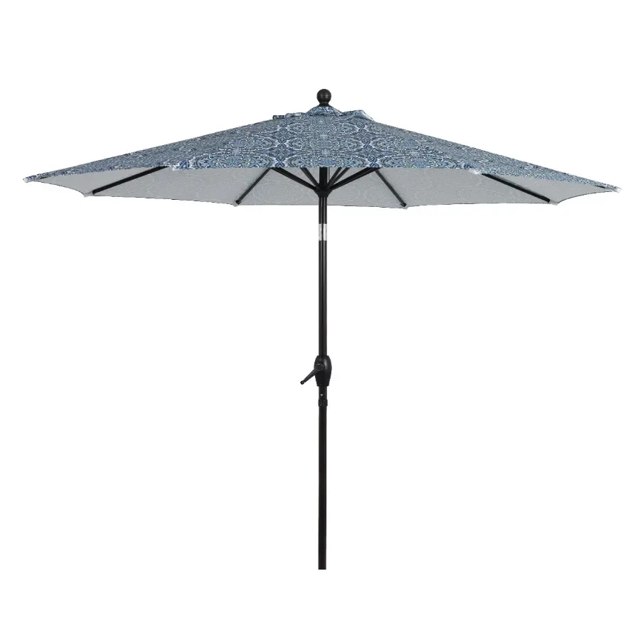Patio umbrella with crank lift and 3-position tilt: 9' blue and green medallion design, polyester fabric, UV-resistant, fade-pr
Patio umbrella with crank lift and 3-position tilt: 9' blue and green medallion design, polyester fabric, UV-resistant, fade-pr