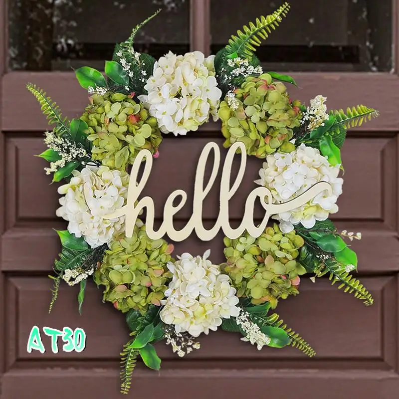 Handmade Hydrangea Wreath Green White Artificial Spring Summer Farmhouse Floral Flower Wreath For Front Door-AT30
Handmade Hydrangea Wreath Green White Artificial Spring Summer Farmhouse Floral Flower Wreath For Front Door-AT30