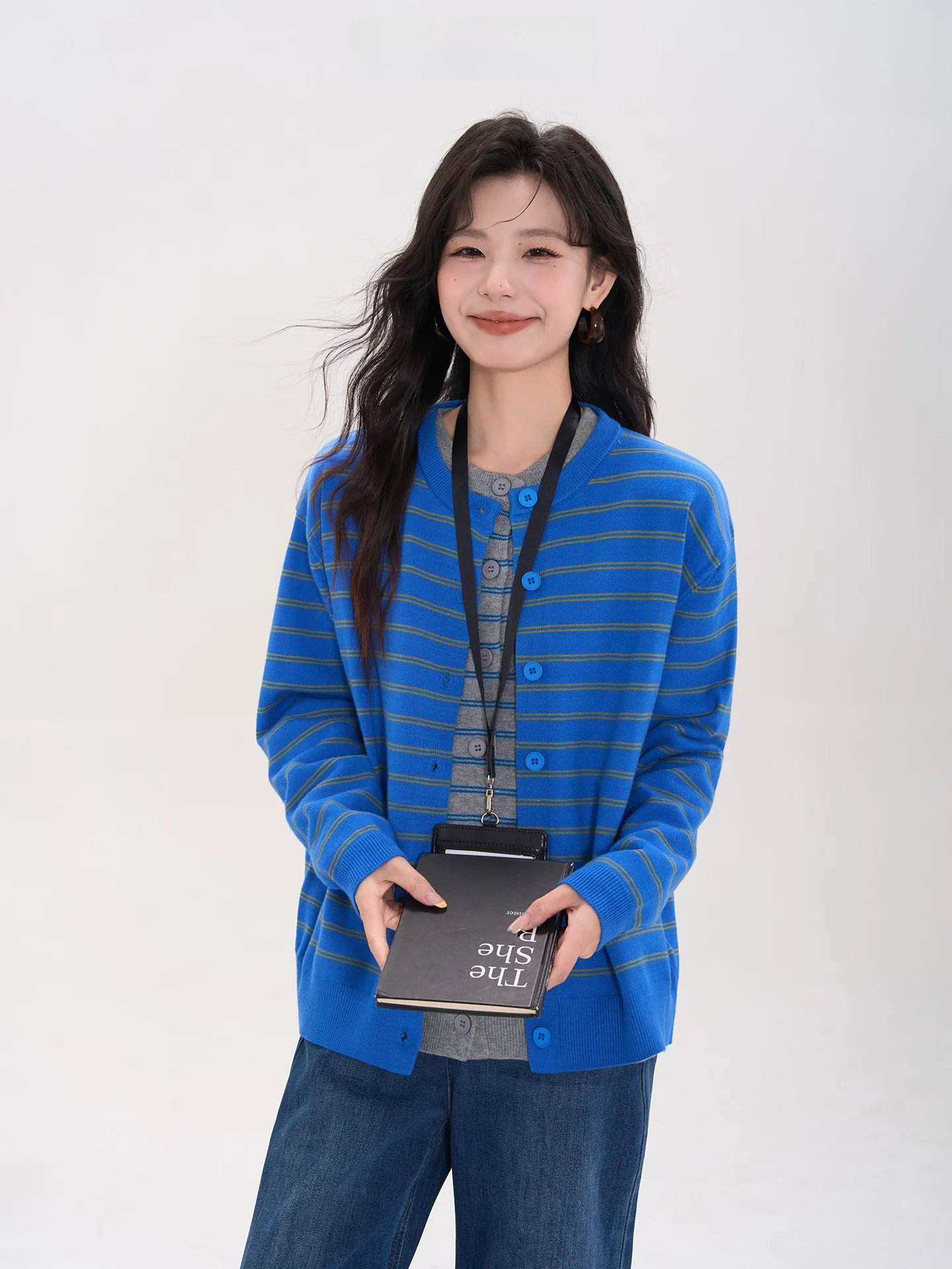 Heme Oxygen Special Edition Knitted Long Sve round Ne Striped Open Cardigan Women's Autumn Faion Casual Top
Heme Oxygen Special Edition Knitted Long Sve round Ne Striped Open Cardigan Women's Autumn Faion Casual Top