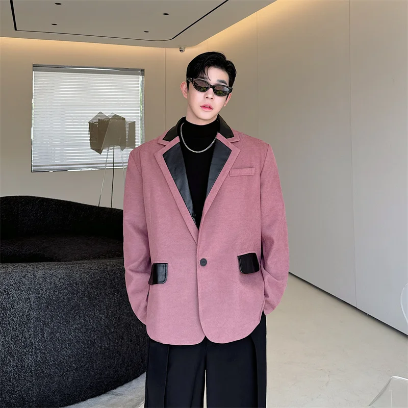 Faionable Contrast Color Patchwork Leather Design Men's Suit Jaet Casual Sle Spring Autumn Season Long Sve Single Bu...
Faionable Contrast Color Patchwork Leather Design Men's Suit Jaet Casual Sle Spring Autumn Season Long Sve Single Bu...