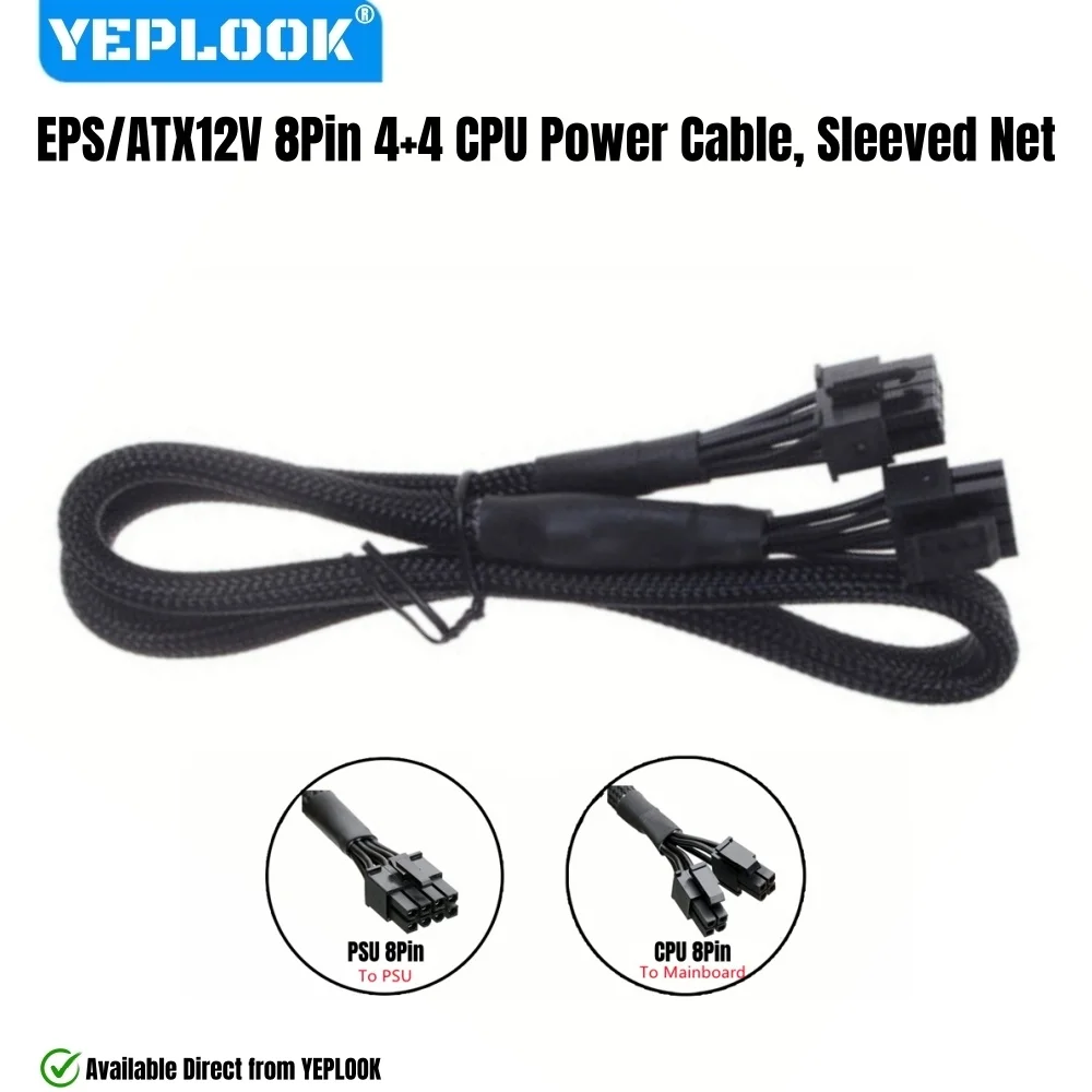 YEPLOOK PSU 8Pin to 4+4Pin Braided Net, CPU Power Cable for Corsair RM1000i, RM850i, RM750i, RM650i, RM-i Type 4 Modular Powers
YEPLOOK PSU 8Pin to 4+4Pin Braided Net, CPU Power Cable for Corsair RM1000i, RM850i, RM750i, RM650i, RM-i Type 4 Modular Powers