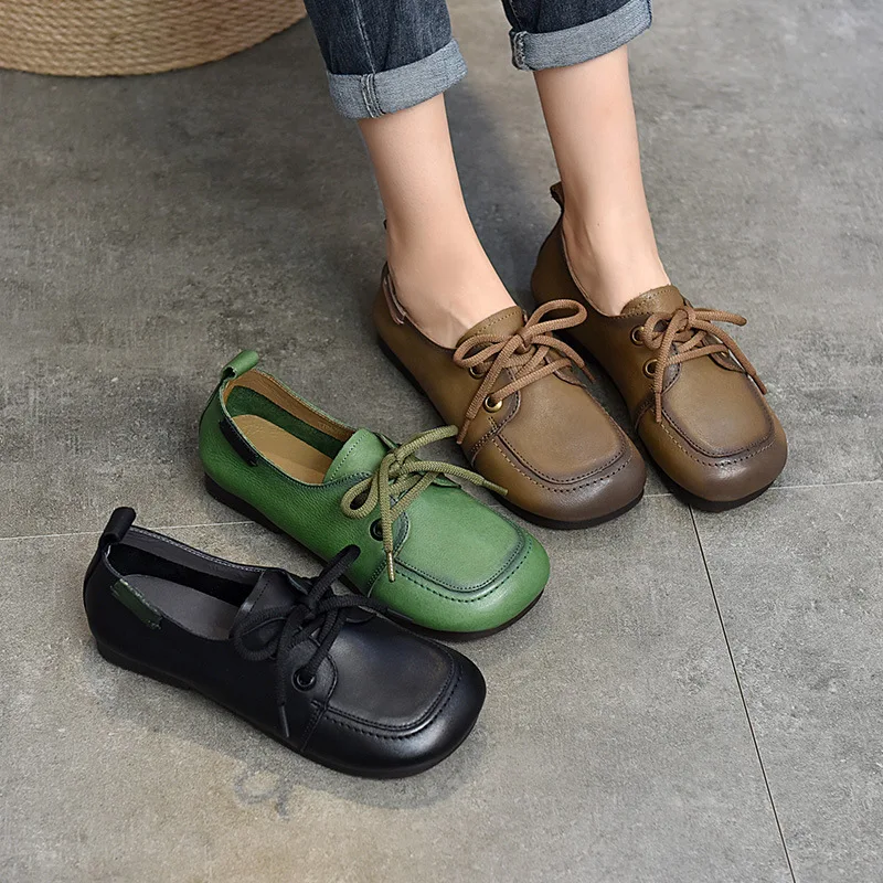 Women Leather Flat Shoes Women Spring 2023 Retro Lace-up Genuine Leather Slip On Shoes For Women Ballerina Ladies Shoes
Women Leather Flat Shoes Women Spring 2023 Retro Lace-up Genuine Leather Slip On Shoes For Women Ballerina Ladies Shoes
