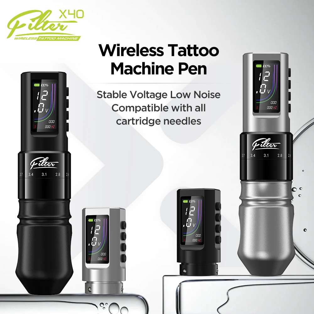 Filter X40 Wireless Tattoo Machine Pen 2.0-4.0mm Adjustable Cartridge Tattoo Gun Coreless Motor 1600mah Wireless Battery Supply
Filter X40 Wireless Tattoo Machine Pen 2.0-4.0mm Adjustable Cartridge Tattoo Gun Coreless Motor 1600mah Wireless Battery Supply