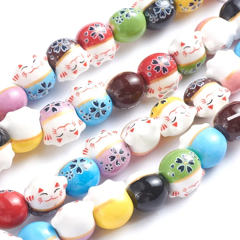 about 25pcs/Strand Lucky Cat Porcelain Bead Fortune Cat Loose Beads for Jewelry Making Nacklace Bracelet Earrings Accessories
about 25pcs/Strand Lucky Cat Porcelain Bead Fortune Cat Loose Beads for Jewelry Making Nacklace Bracelet Earrings Accessories