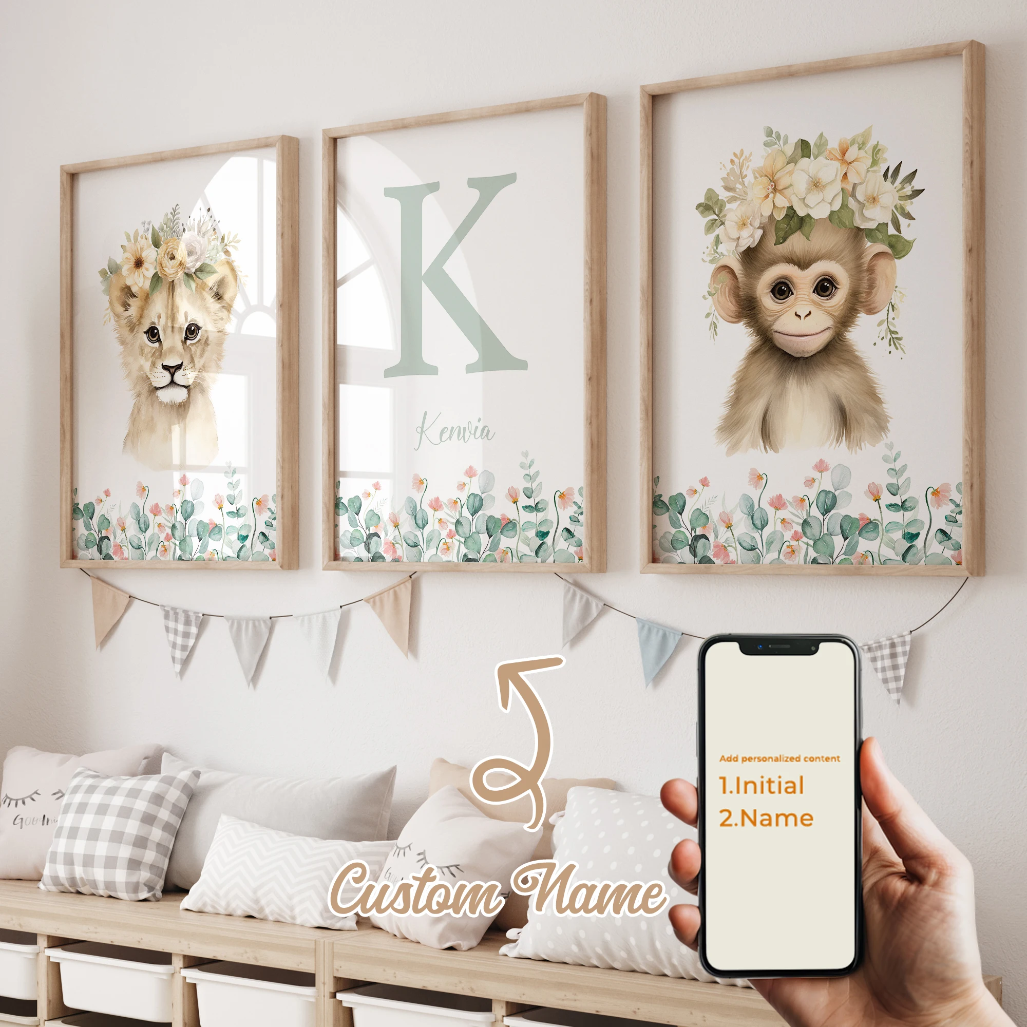 3pcs Custom Personalized Name Tropical Animals Lion, Monkey Gift Wall Art Print Picture Living Room Kids Room Home Decor
3pcs Custom Personalized Name Tropical Animals Lion, Monkey Gift Wall Art Print Picture Living Room Kids Room Home Decor